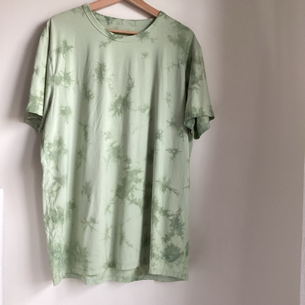 Lululemon The Fundamental T Wash New Tide Shibori Arctic Mint Green Mens Large